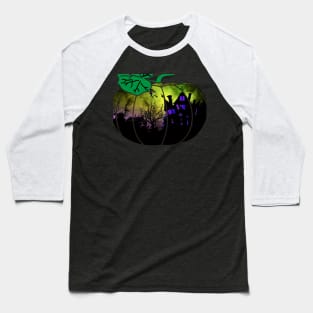 Haunted House Pumpking Baseball T-Shirt